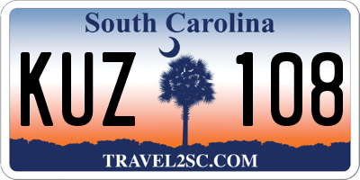 SC license plate KUZ108