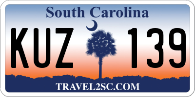 SC license plate KUZ139
