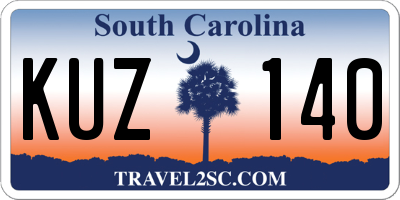 SC license plate KUZ140