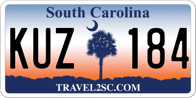 SC license plate KUZ184