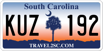 SC license plate KUZ192