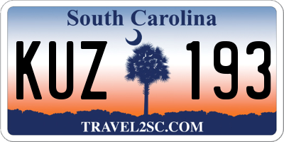 SC license plate KUZ193