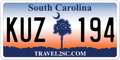 SC license plate KUZ194