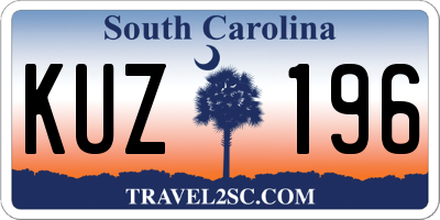 SC license plate KUZ196