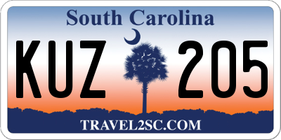 SC license plate KUZ205