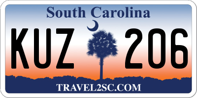 SC license plate KUZ206