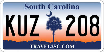 SC license plate KUZ208