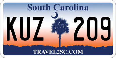 SC license plate KUZ209