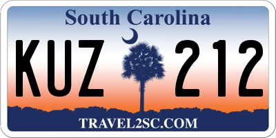 SC license plate KUZ212