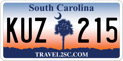 SC license plate KUZ215