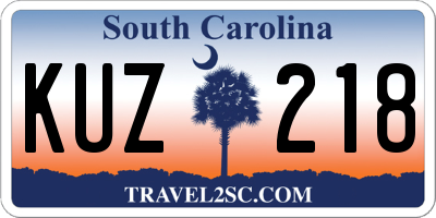 SC license plate KUZ218
