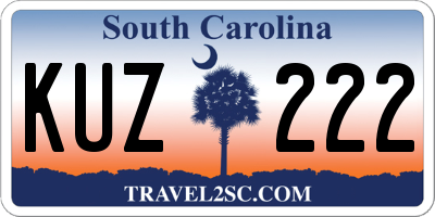SC license plate KUZ222