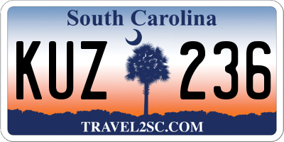 SC license plate KUZ236