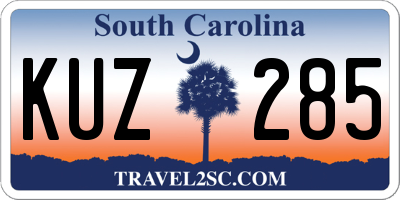 SC license plate KUZ285