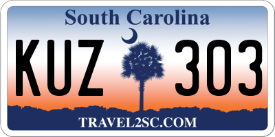 SC license plate KUZ303