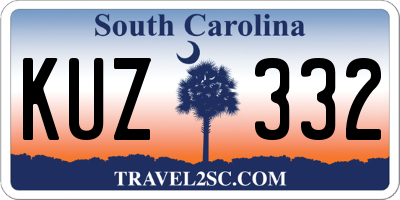 SC license plate KUZ332