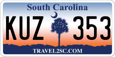 SC license plate KUZ353