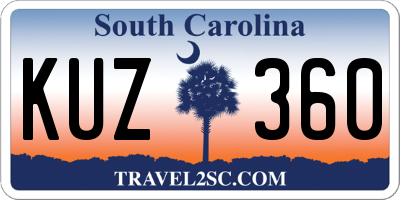 SC license plate KUZ360