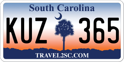 SC license plate KUZ365