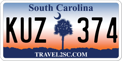SC license plate KUZ374