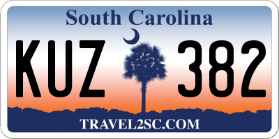 SC license plate KUZ382