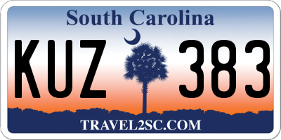 SC license plate KUZ383