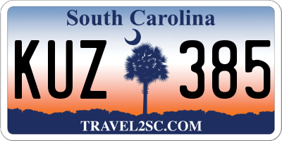 SC license plate KUZ385