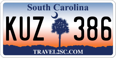 SC license plate KUZ386