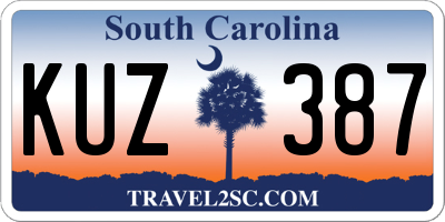 SC license plate KUZ387