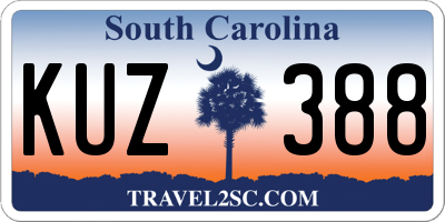 SC license plate KUZ388