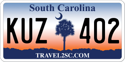 SC license plate KUZ402
