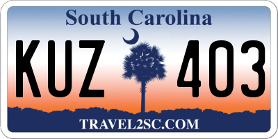 SC license plate KUZ403