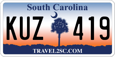 SC license plate KUZ419