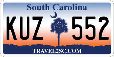 SC license plate KUZ552