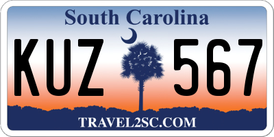 SC license plate KUZ567
