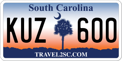 SC license plate KUZ600