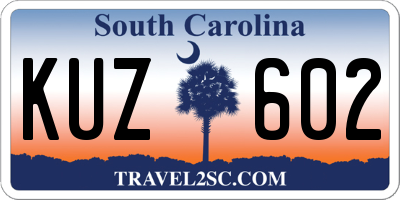 SC license plate KUZ602