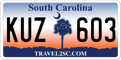 SC license plate KUZ603