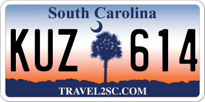 SC license plate KUZ614