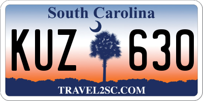 SC license plate KUZ630