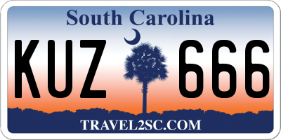 SC license plate KUZ666