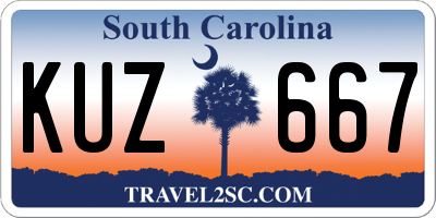 SC license plate KUZ667
