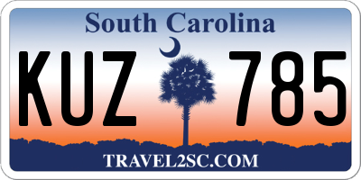 SC license plate KUZ785