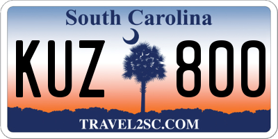 SC license plate KUZ800