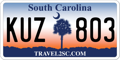 SC license plate KUZ803