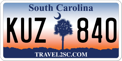 SC license plate KUZ840