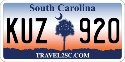 SC license plate KUZ920
