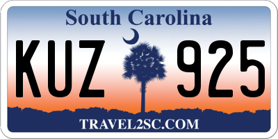 SC license plate KUZ925