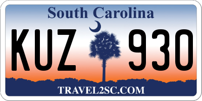 SC license plate KUZ930