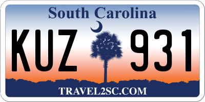 SC license plate KUZ931